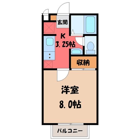 宇都宮駅 徒歩13分 2階の物件間取画像